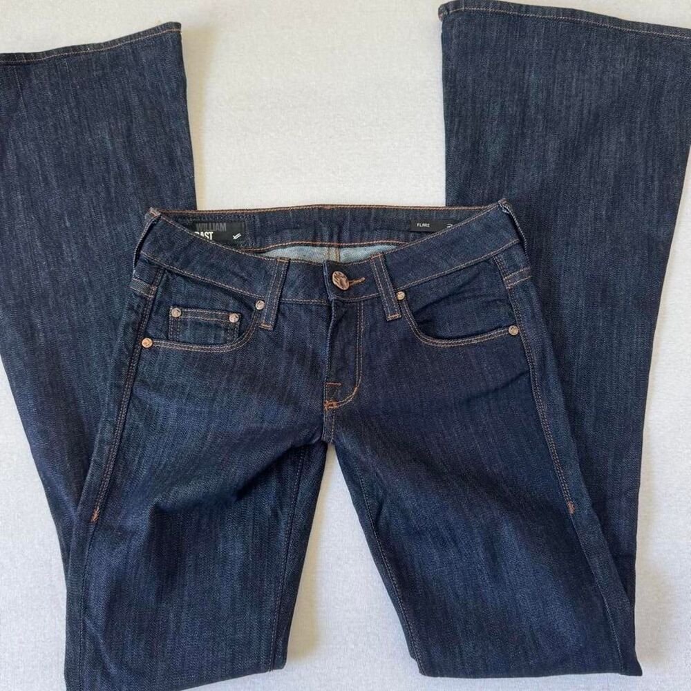 William Rast Low Rise Flare Dark Wash Jeans Y2K Model off Duty 24